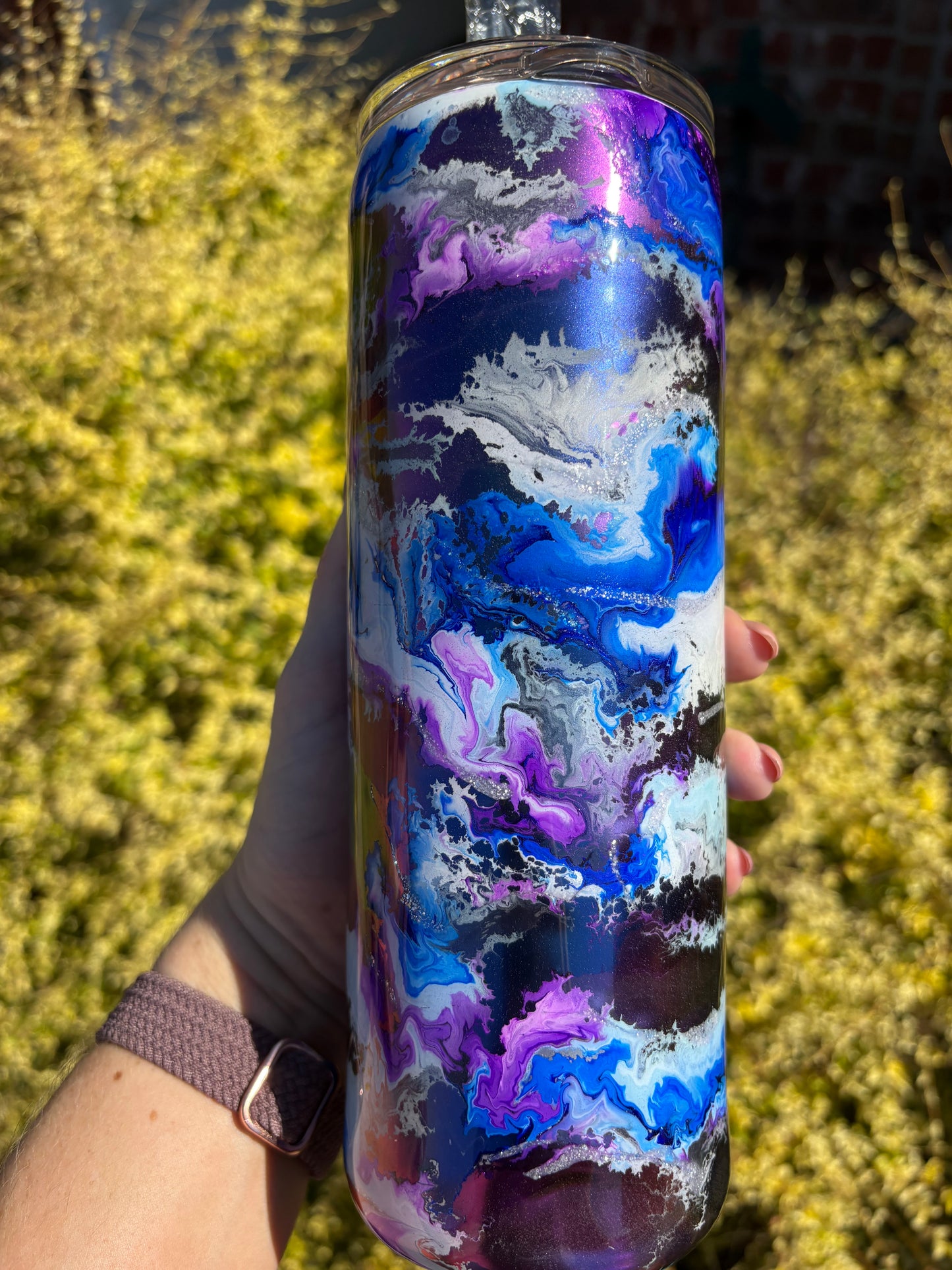 Purple & Blue Ink Swirl Tumbler