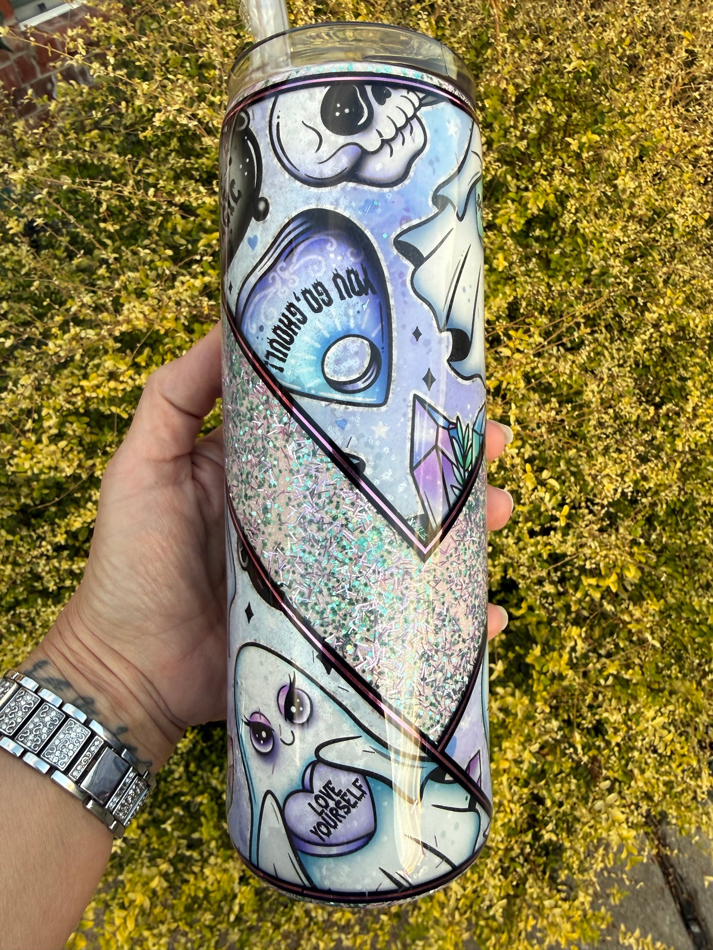 Cute Ghost Glitter Tumbler