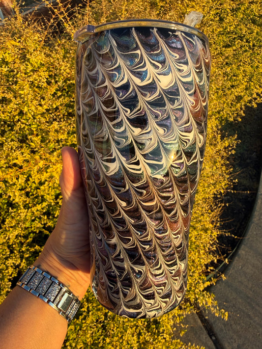 Abalone/Black/White Peekadoodle Tumbler