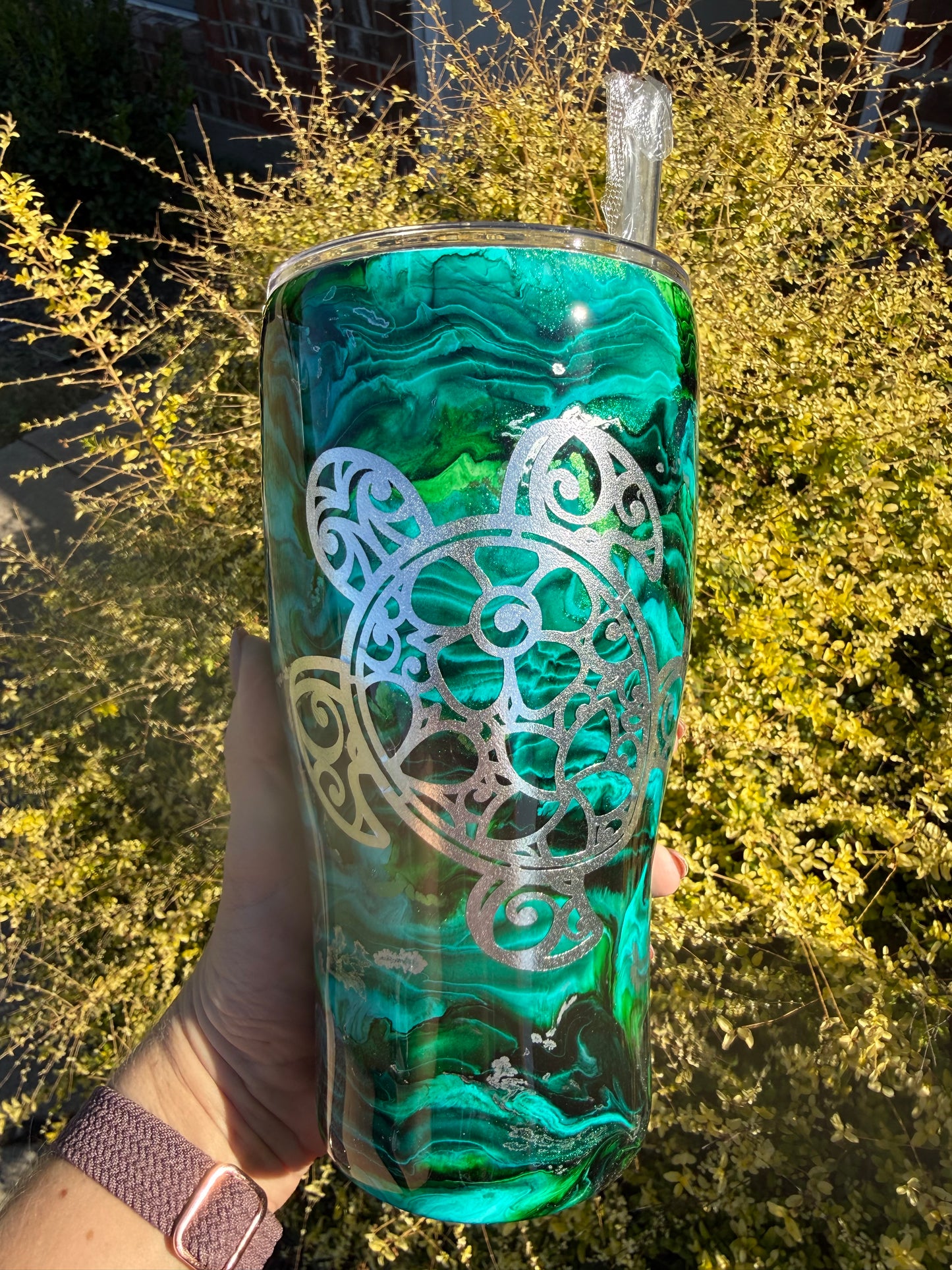 Sea Turtle Ink Swirl Tumbler