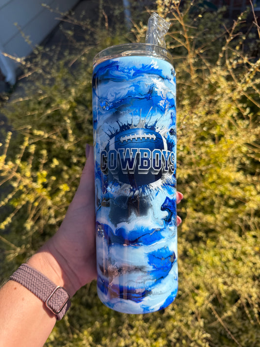 Cowboys Ink Swirl Tumbler