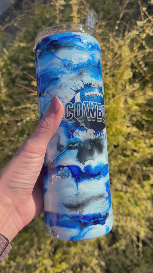 Cowboys Ink Swirl Tumbler