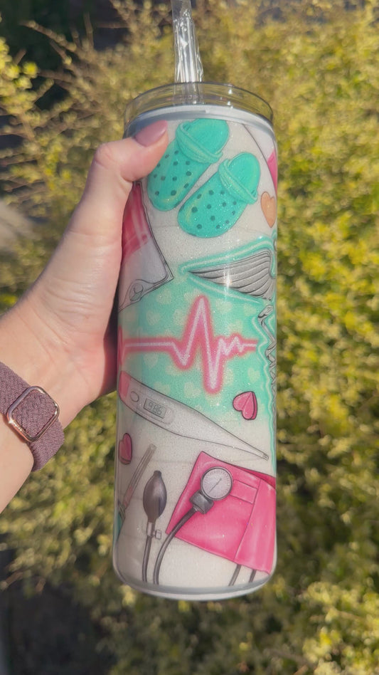 Nurse Glitter Tumbler