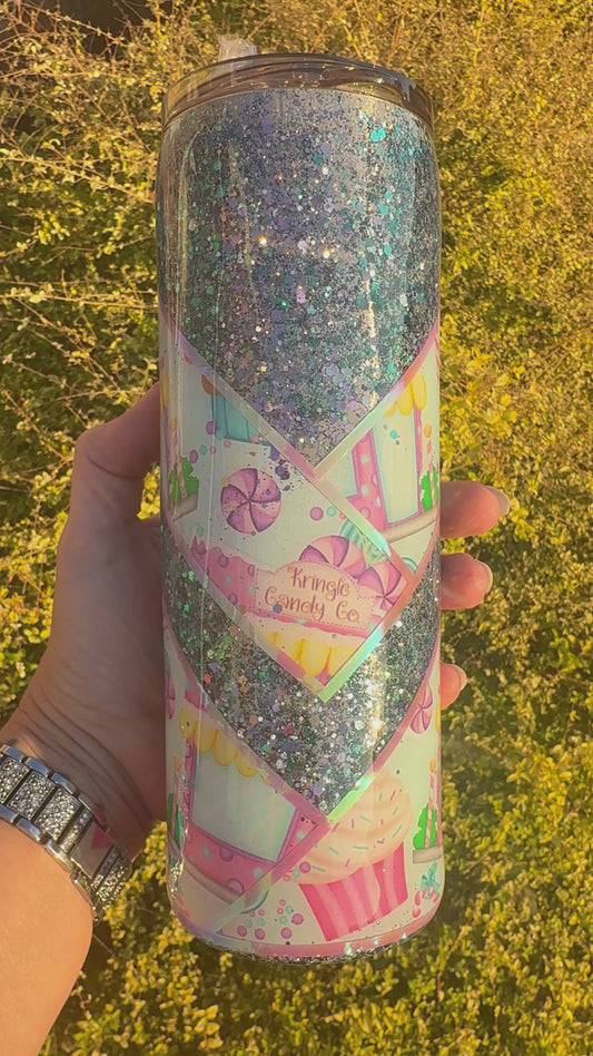 Christmas Town Glitter Tumbler