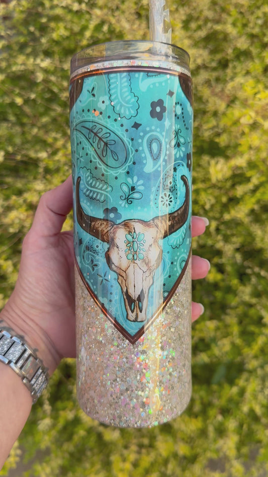 Western Glitter Tumbler