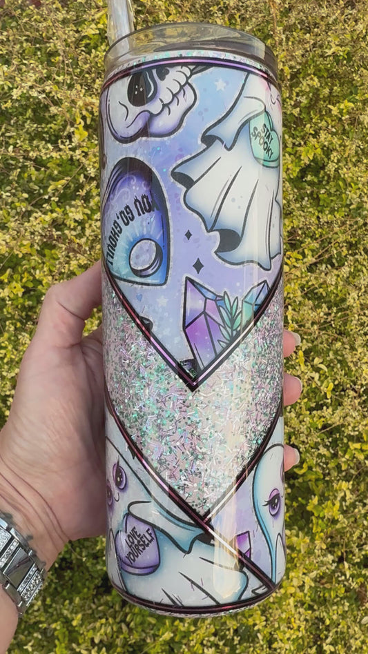Cute Ghost Glitter Tumbler