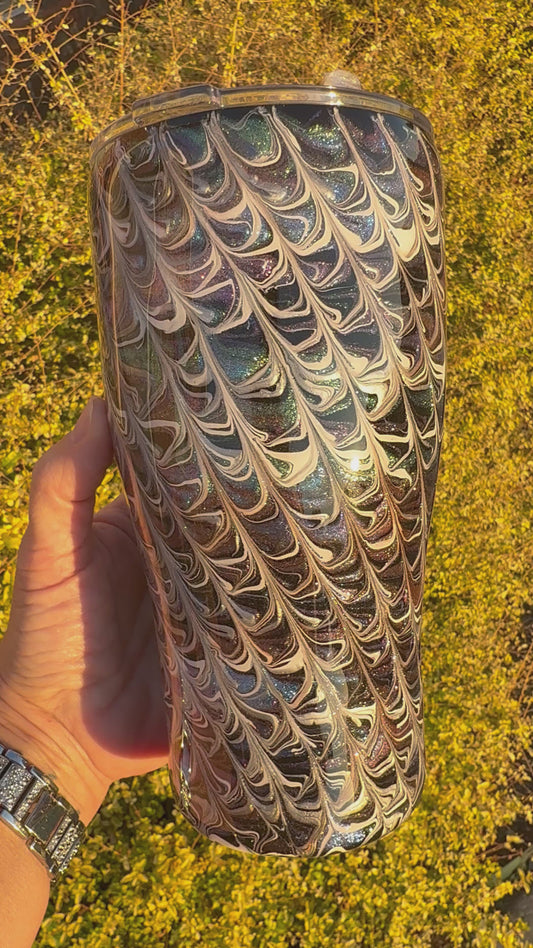 Abalone/Black/White Peekadoodle Tumbler