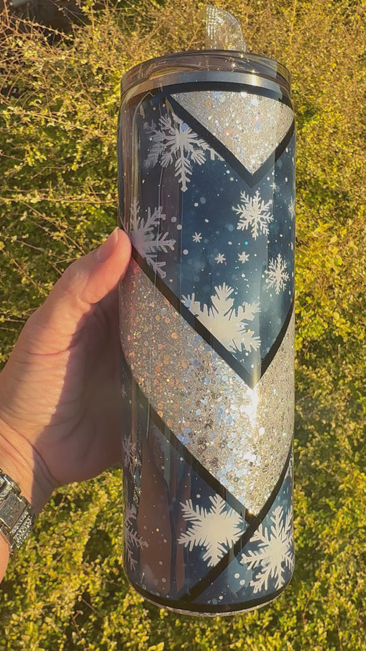 Snowflake Glitter Tumbler
